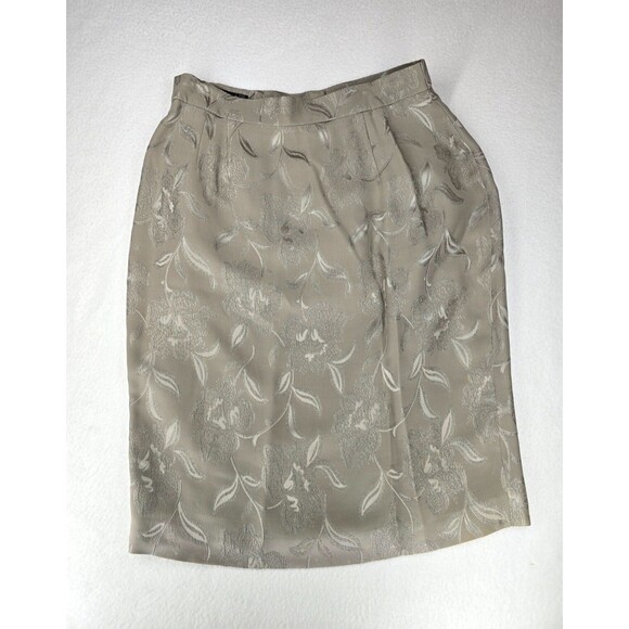 Vintage Louis Feraud Skirt Grey Green Knee Length 10 Medium - Picture 2 of 9
